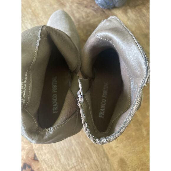 Franco Fortini Ella Suede Leather Ankle Boots Taupe Fringe Block Heel Size 6 - Picture 10 of 10